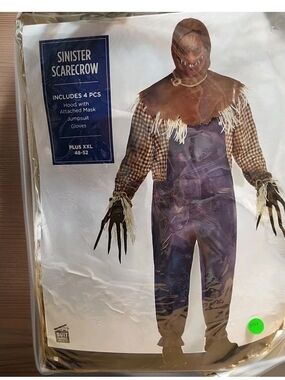 Sinister Scarecrow Halloween Costume Adult 2Xl 48-52 #3069
